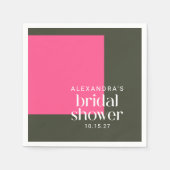 Helle Mod Groovy Pink Green Brautparty Custom Serviette (Vorderseite)