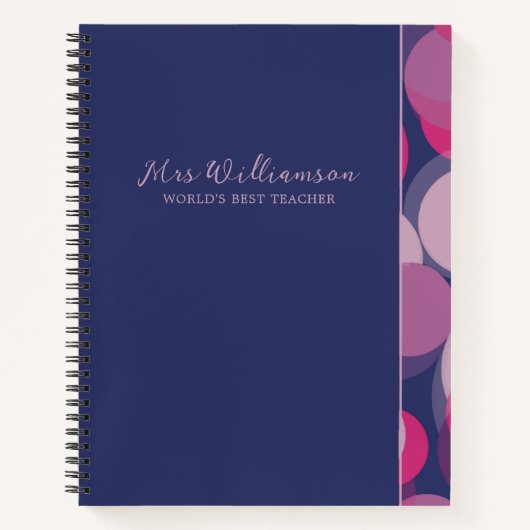 Helle moderne Abstrakt Teacher's Spiral Notebook Notizblock (Vorderseite)