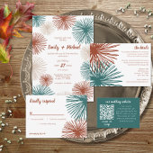 Helle moderne Abstrakte, dunkle Aquamarine Kupfer  Einladung