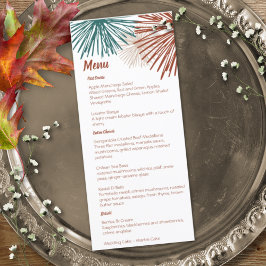 Helle moderne Abstrakte, dunkle Aquamarine Kupfer  Menükarte