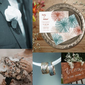 Helle moderne Abstrakte, dunkle Aquamarine Kupfer  RSVP Karte