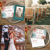 Helle moderne Abstrakte, dunkle Aquamarine Kupfer  Save The Date