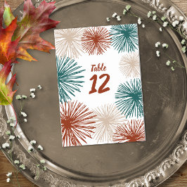 Helle moderne Abstrakte, dunkle Aquamarine Kupfer  Tischnummer