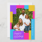 helle moderne abstrakte Weihnachtsfeier Foto Feiertagskarte (Vorderseite)