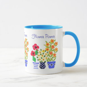 Helle moderne Blume in Pots Tasse