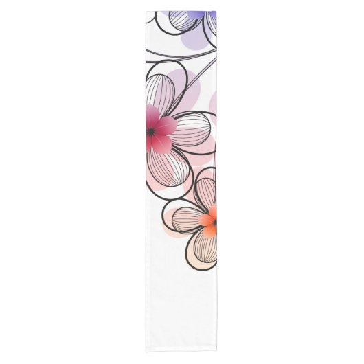 Helle moderne Blumen Kurzer Tischläufer (Vorderseite)