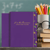 Helle moderne BlumenlehrerInnen-Spiralfolien Notizblock