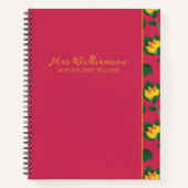 Helle moderne BlumenlehrerInnen-Spiralfolien Notizblock (Vorderseite)