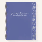 Helle moderne BlumenlehrerInnen-Spiralfolien Notizblock (Vorderseite)