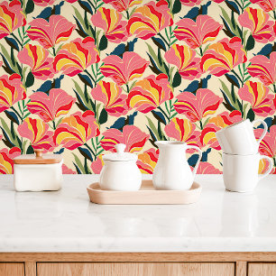 Helle moderne Chintz-Blumenmuster Tapete