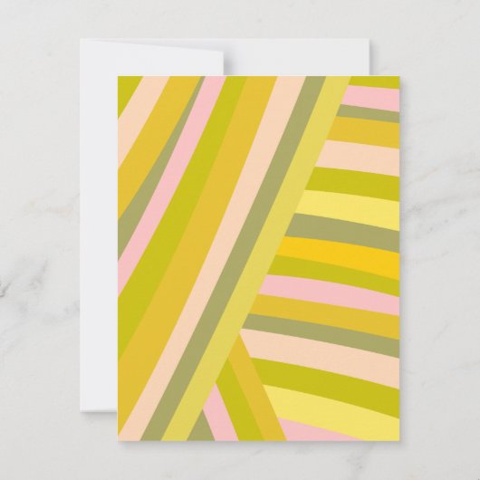 Helle moderne Citrus Streifen grün und rosa Namen Mitteilungskarte (Rückseite)