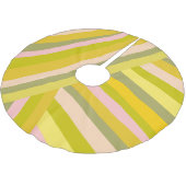 Helle, moderne Citrus Streifen grün und rosa Polyester Weihnachtsbaumdecke (Schrägansicht)