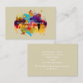 Helle, moderne Coole Abstrakte Wasserfarbe Visitenkarte (Vorne/Hinten)