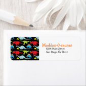 Helle moderne Dinosaurier-Rücksendeadressen-Aufkle (Insitu)