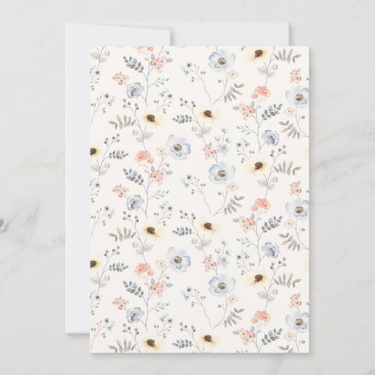 Helle moderne, einfache Blumenspülung Einladung (Rückseite)