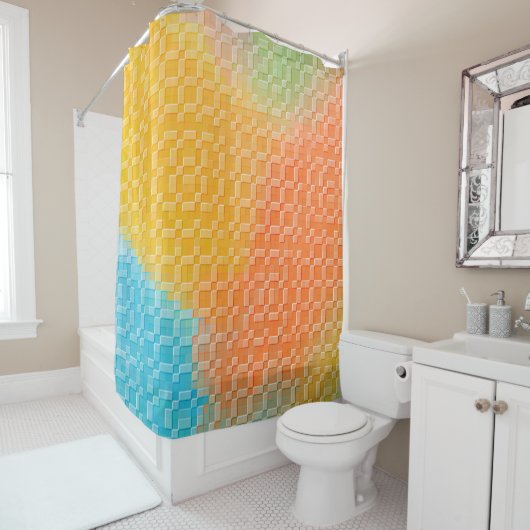 HELLE, MODERNE, FARBFARBENE ABSTRAKT DUSCHVORHANG (Beispiel)