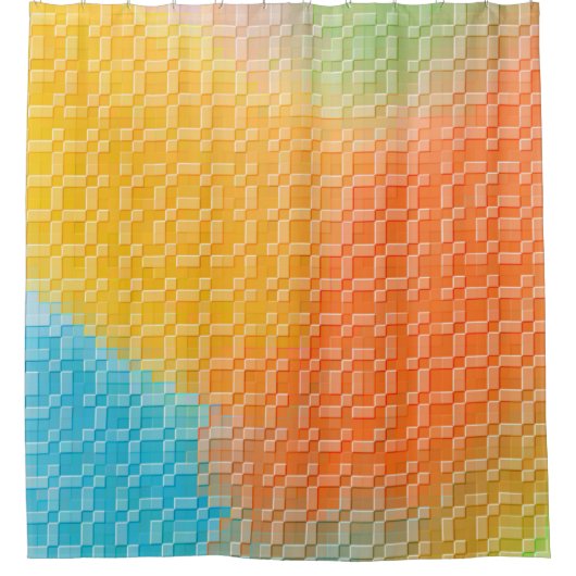 HELLE, MODERNE, FARBFARBENE ABSTRAKT DUSCHVORHANG (Vorderseite)