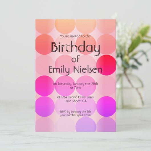 Helle, moderne Geburtstagseinladung Einladung (Stehend Vorderseite)