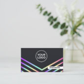 Helle, moderne Rainbow Holographic Simple Info Visitenkarte (Stehend Vorderseite)
