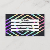 Helle, moderne Rainbow Holographic Simple Info Visitenkarte (Rückseite)