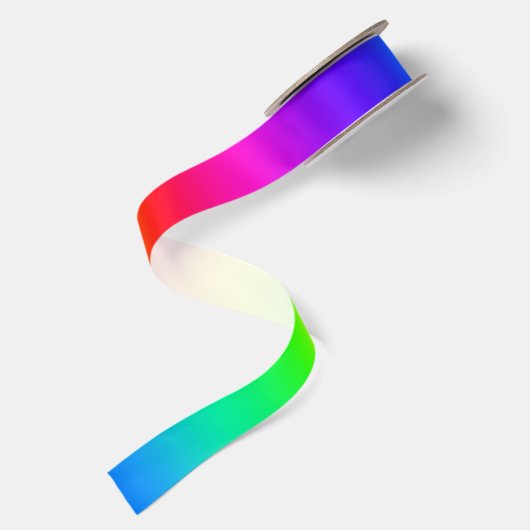 Helle, moderne Regenbogenfarben Satinband (Rückseite)