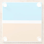 Helle, moderne Sky Blue White Orange Farbblock Glasuntersetzer (Rückseite)