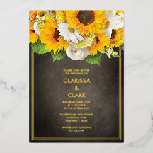 Helle moderne Sonnenblume Gelb Rustikale Hochzeit