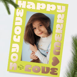 helle, moderne Wünsche | Weihnachten 1 Foto gelb Folien Feiertagskarte