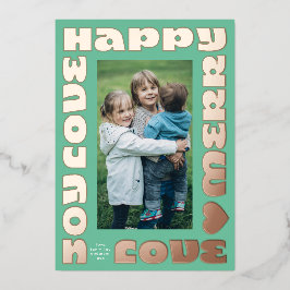 helle, moderne Wünsche | Weihnachten ein Foto grün Folien Feiertagskarte