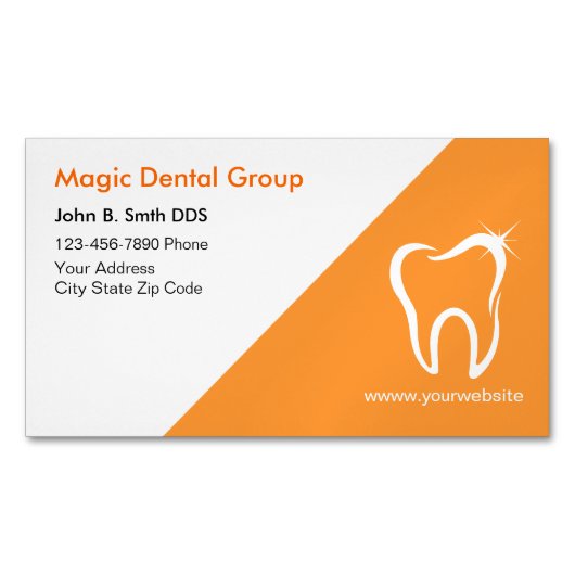 Helle, moderne Zahnarztbüros-Visitenkarten Magnetische Visitenkarte (Vorderseite)