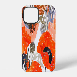 Helle Mohnabdrücke: Nahtlose Kunst iPhone 12 Hülle