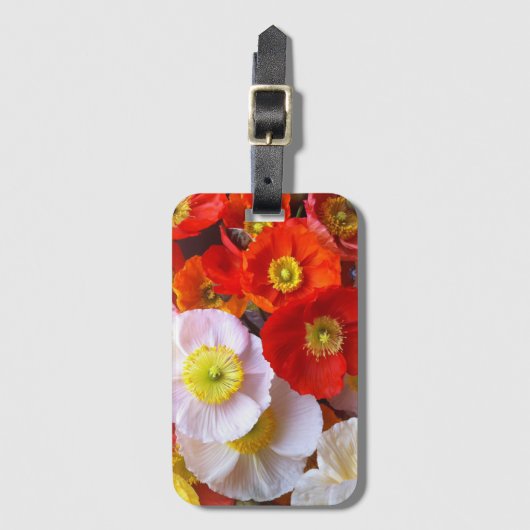 Helle Mohnblumen Gepäckanhänger (Vorderseite Vertikal)