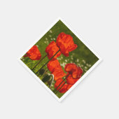 Helle Mohnblumen Serviette (Ecke)