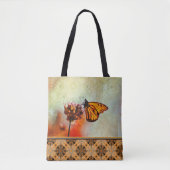 Helle Monarch Butterfly Blume Mandala Tile Tasche (Vorderseite)