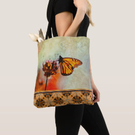 Helle Monarch Butterfly Blume Mandala Tile Tasche