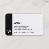 Helle Monogramm-Visitenkarten Visitenkarte (Rückseite)