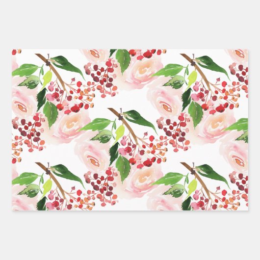 Helle Multi Watercolor Splash Weihnachten Geschenkpapier Set (Vorderseite 2)