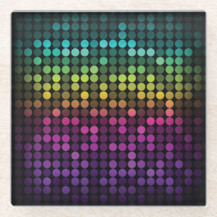 Helle Multicolor Vintage Abstrakte Kunst Glasuntersetzer