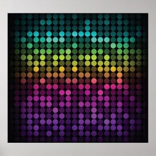 Helle Multicolor Vintage Abstrakte Kunst Poster