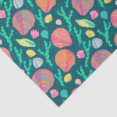 Helle Muscheln und Algenmuster Seidenpapier (Ausschnitt)