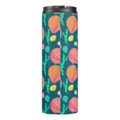 Helle Muscheln und Algenmuster Thermosbecher (Rückseite)