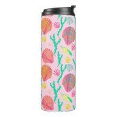 Helle Muscheln und Algenmuster Thermosbecher (Nach links gedreht)