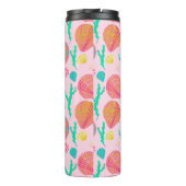 Helle Muscheln und Algenmuster Thermosbecher (Rückseite)