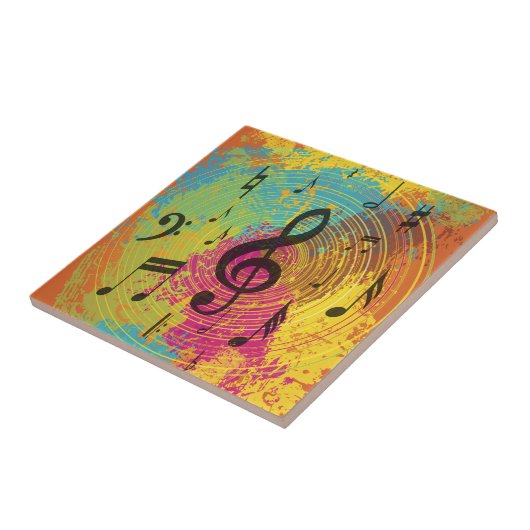 Helle Musiknote über die Explosion der Farbe Fliese (Seite)