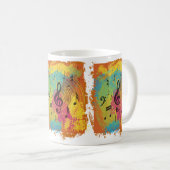 Helle Musiknoten bei Explosion der Farbe Kaffeetasse (VorderseiteRechts)
