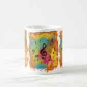 Helle Musiknoten bei Explosion der Farbe Kaffeetasse (Mittel)