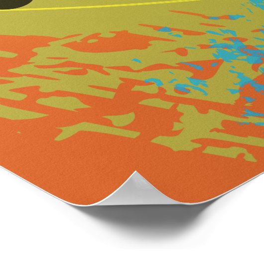 Helle Musiknoten bei Explosion der Farbe Poster (Ecke)