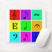 helle Musiksymbole Mousepad (Mit Mouse)