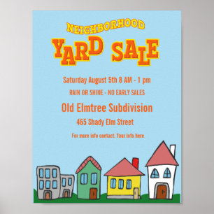 Helle Nachbarschaft Yard Sale Flyer zum Herunterla Poster