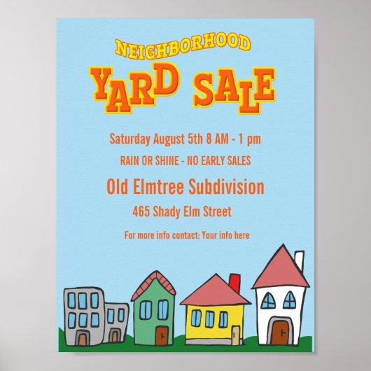 Helle Nachbarschaft Yard Sale Flyer zum Herunterla Poster (Vorne)